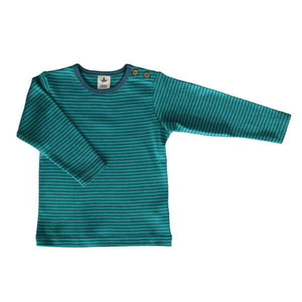 Leela Cotton Unisex Kinder Langarmshirt Donaublau/Lapis T-Shirt